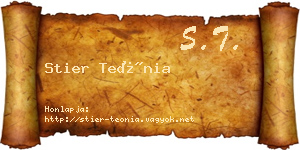 Stier Teónia névjegykártya